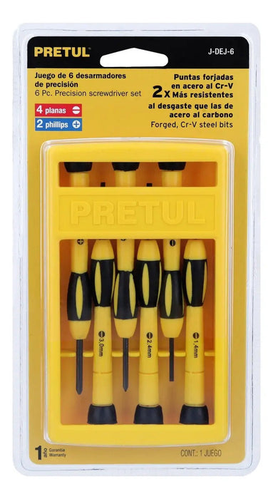 Juego De Desarmadores Precisión 6 Pzas Pretul