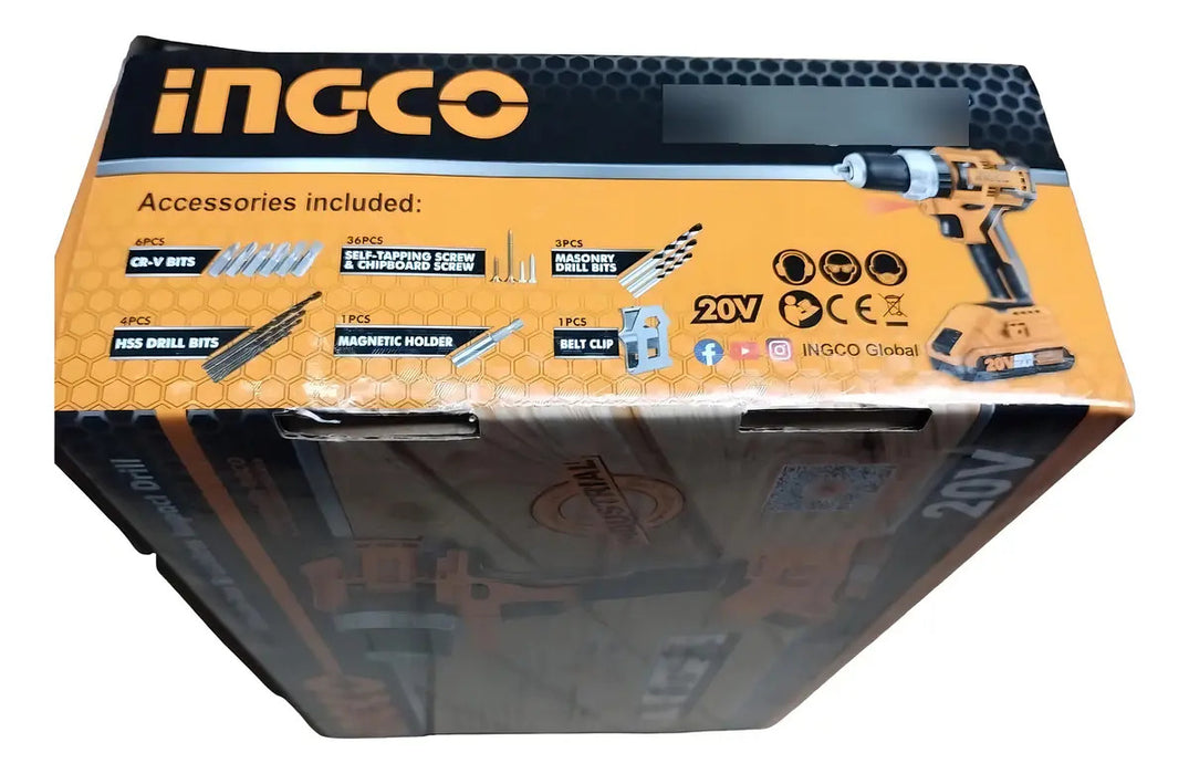 Taladro Atornillador Percutor 13mm 2 Baterías 20V Ingco