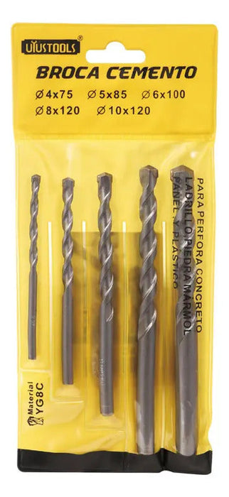 Set 5 Brocas Concreto (4-5-6-8-10mm) Bag