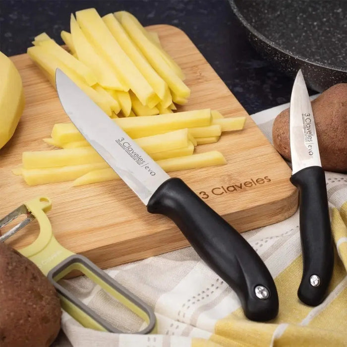 Cuchillo De Cocina 3 Claveles Evolución Acero Inoxidable 13.5cm Negro