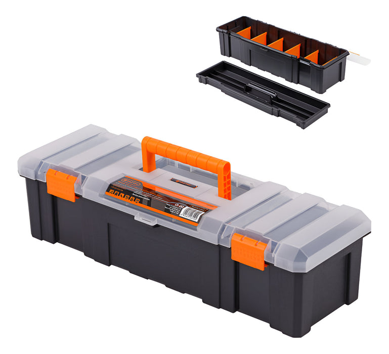 Caja De Herramientas Plástico Negro Tactix 320144 7 Compartimentos