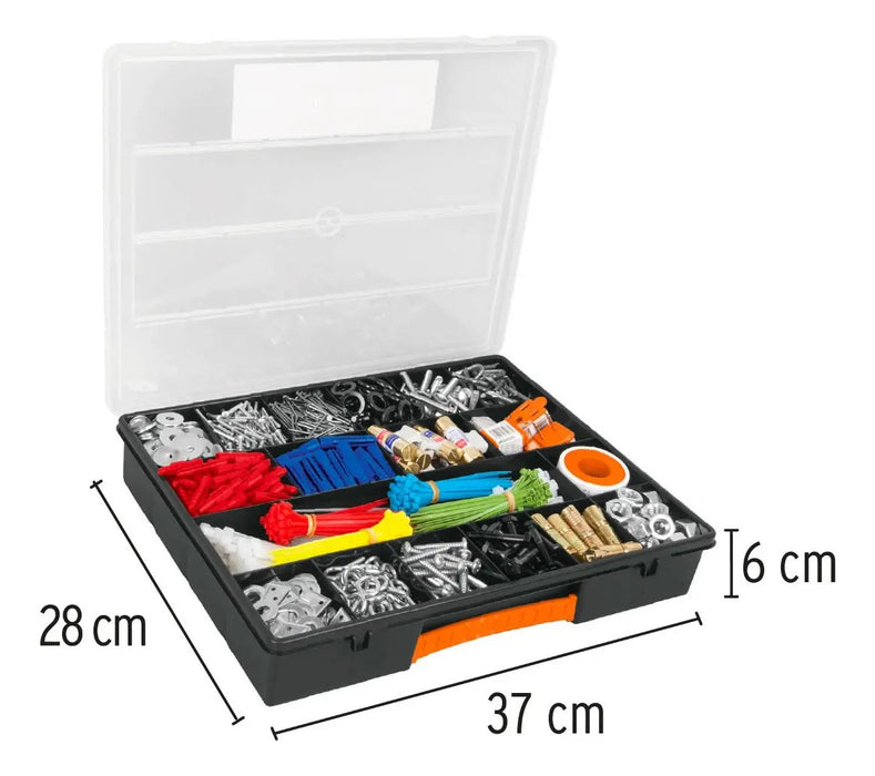 Caja De Herramientas Organizador 18 Compartimientos Truper Negro