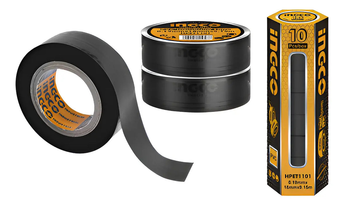 Cinta Aisladora PVC Negra 18mm Ingco
