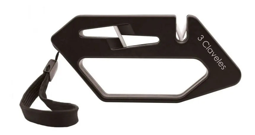 Afilador de Cuchillos y Tijeras Tres Claveles Mano Rueda Negro