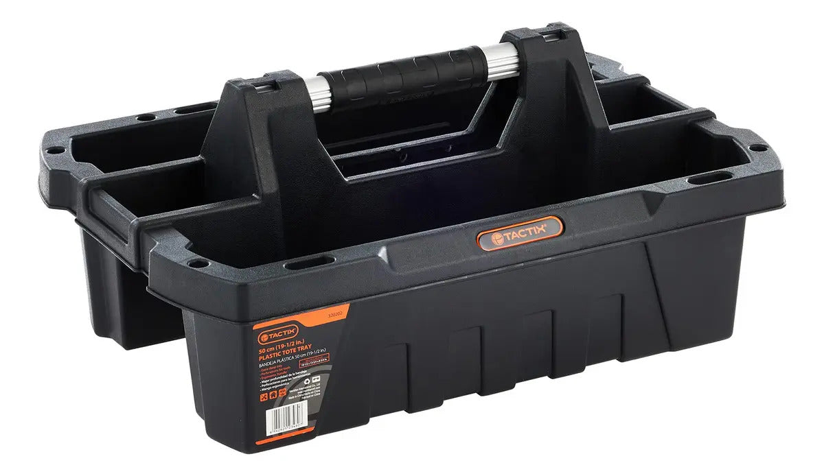 Caja Herramientas Tactix 50cm Polipropileno Sin Ruedas Negra