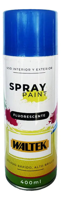 Pintura Spray Fluorescente 400ml/230g Azul Waltek