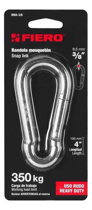 Bandola Mosquetón De Acero 3/8'' Carga 350 Kg