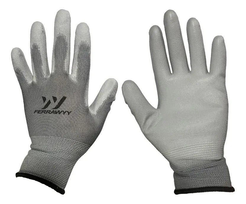 Guante Tela+goma Gd7003-8'' Gris