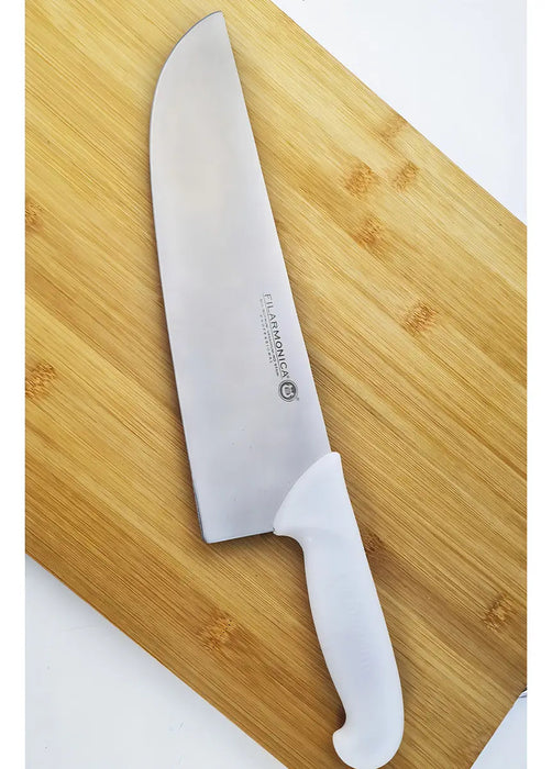 Cuchillo Carnicero Filarmonica 27cm Acero Inoxidable Mango Ergonómico Blanco