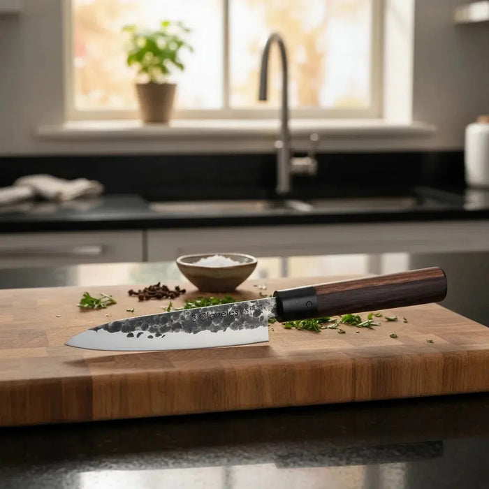 Cuchillo Acero Inoxidable 16cm Osaka Tipo Carne Mango Madera Café