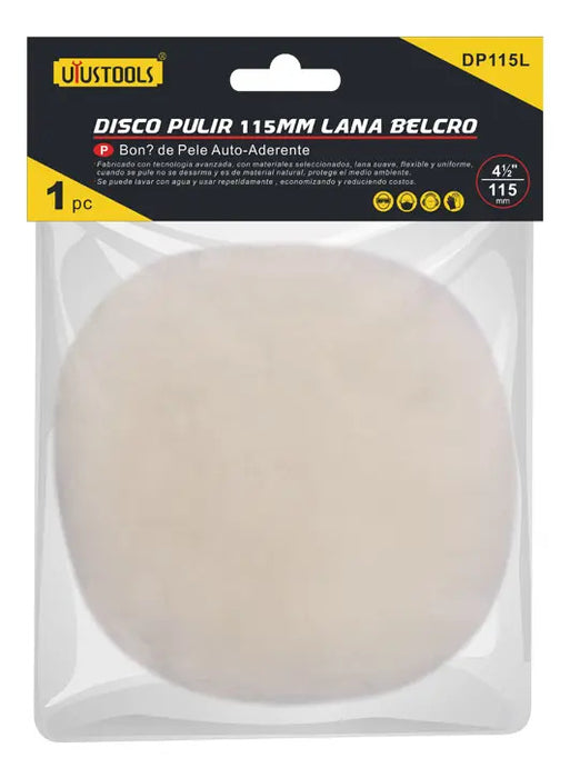 Bonete Pulir 4 1/2" Lana Velcro