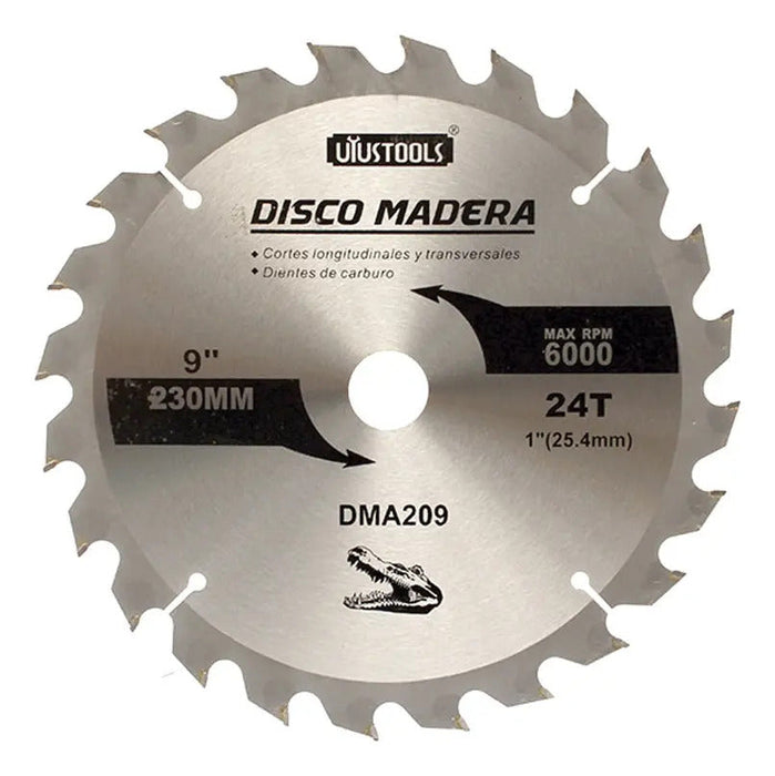 Disco Sierra 9" x 24 Dientes para Madera Uyustools