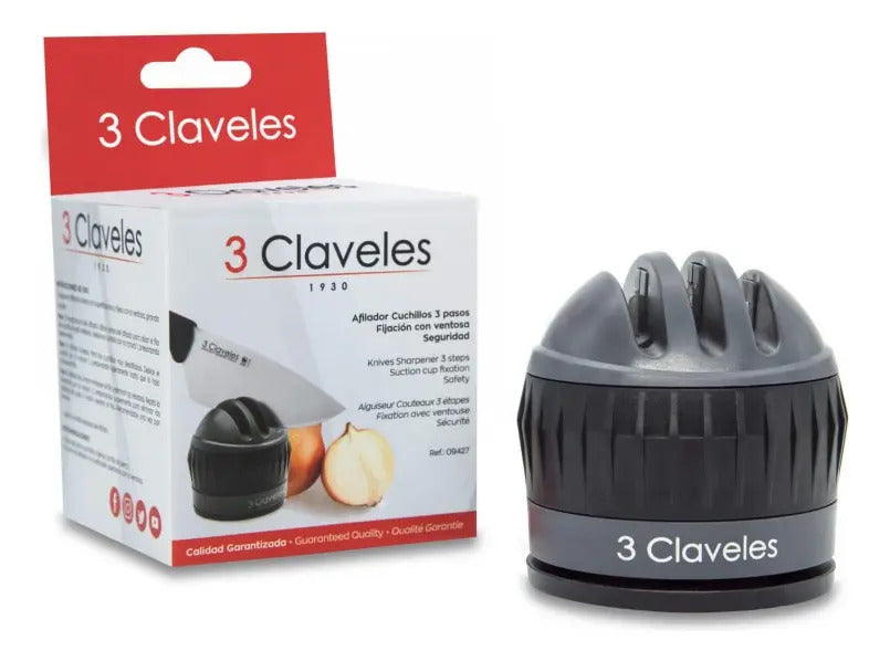 Afilador de Cuchillos 3 Claveles con Ventosa Modelo 9427