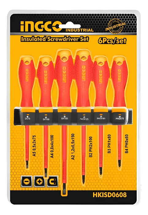 Set Destornilladores Eléctricos Aislado 6pcs Ingco