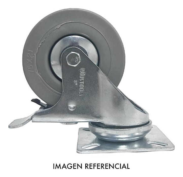 Rueda Industrial Gris 2" 50kg Con Freno