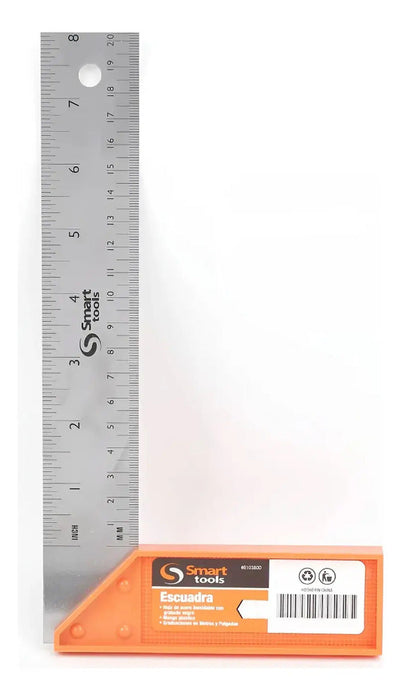 Escuadra Carpintero 12'' Acero Inox. Talón Plástico