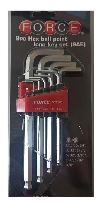 Juego Llaves Allen Larga 1/16 A 3/8 Force
