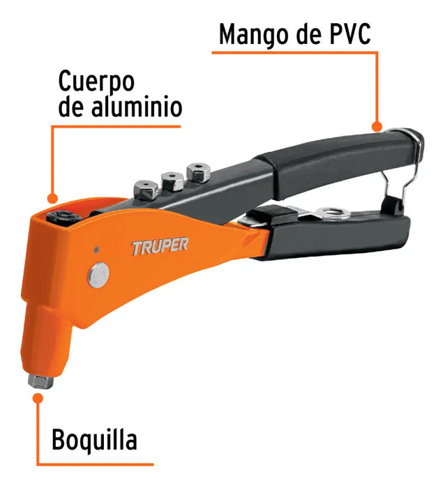 Remachadora Manual Truper 4 Boquillas Aluminio