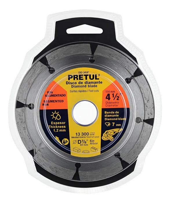 Disco Diamante Rin Segmentado 4-1/2'' Pretul