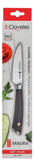 Cuchillo Verduras 9cm Sakura 3 Claveles Marrón Claro
