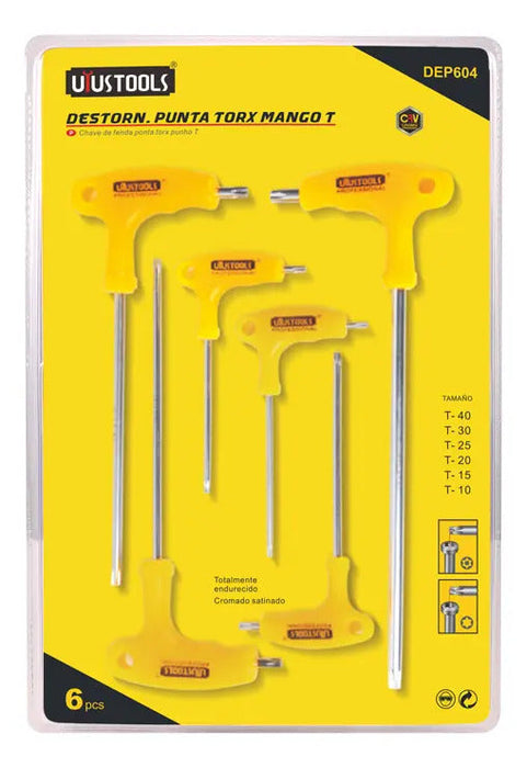Destornillador Punta Torx 6pcs (T10-T40) Mango T