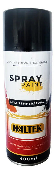 Pintura Spray Alta Temperatura 400ml Negro Waltek