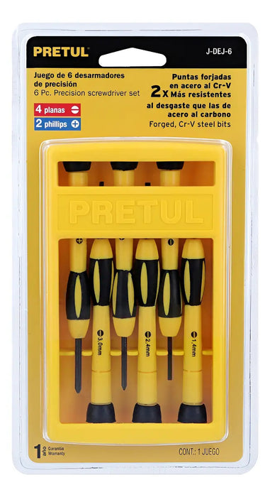 Juego De Desarmadores Precisión 6 Pzas Pretul