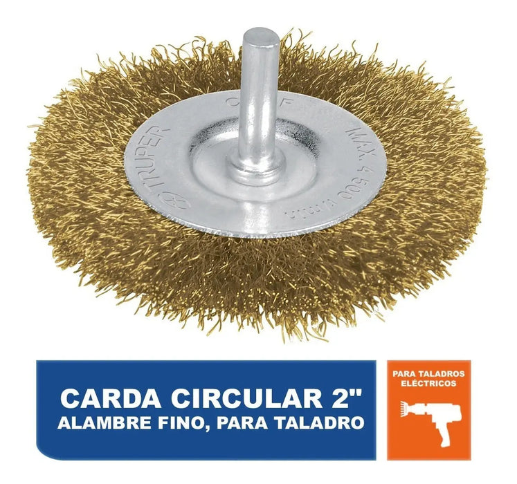 Escobilla Circular Para Taladro Fina 2 Truper Ca-2f