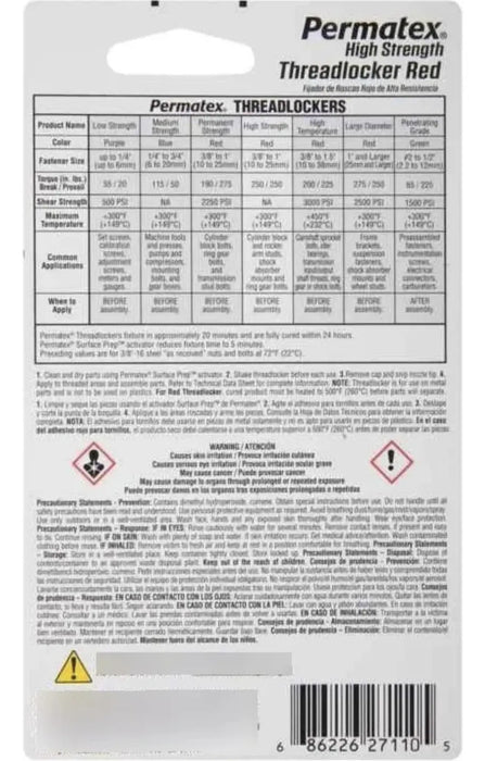 Trabador Resistencia Alta Rojo 10ml