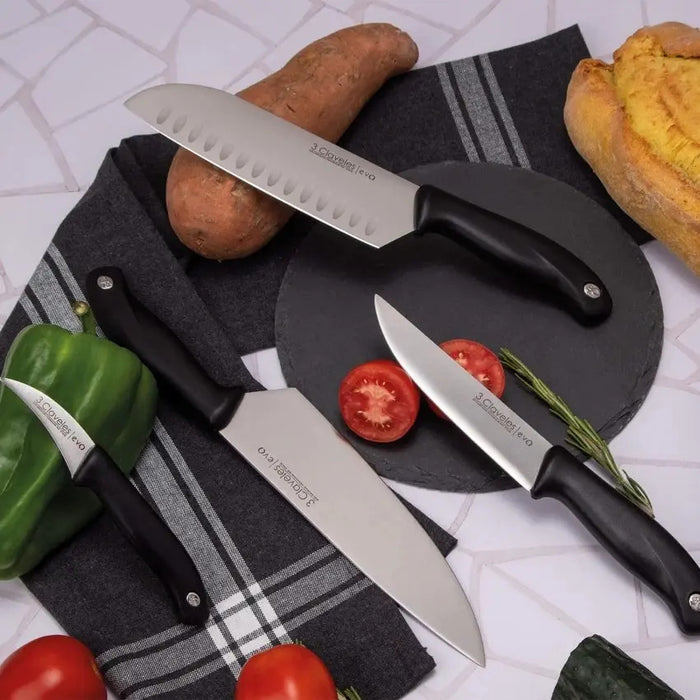 Cuchillo De Cocina 3 Claveles Evolución Acero Inoxidable 13.5cm Negro