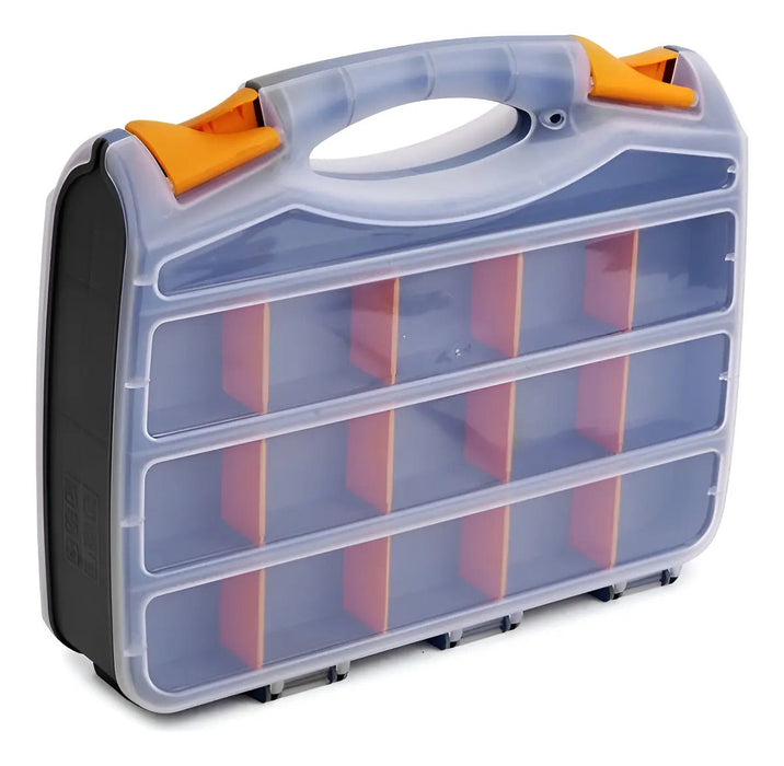 Caja Organizador Kendo Plástico 37x30x8cm 12 Compartimentos Doble Lado Gris
