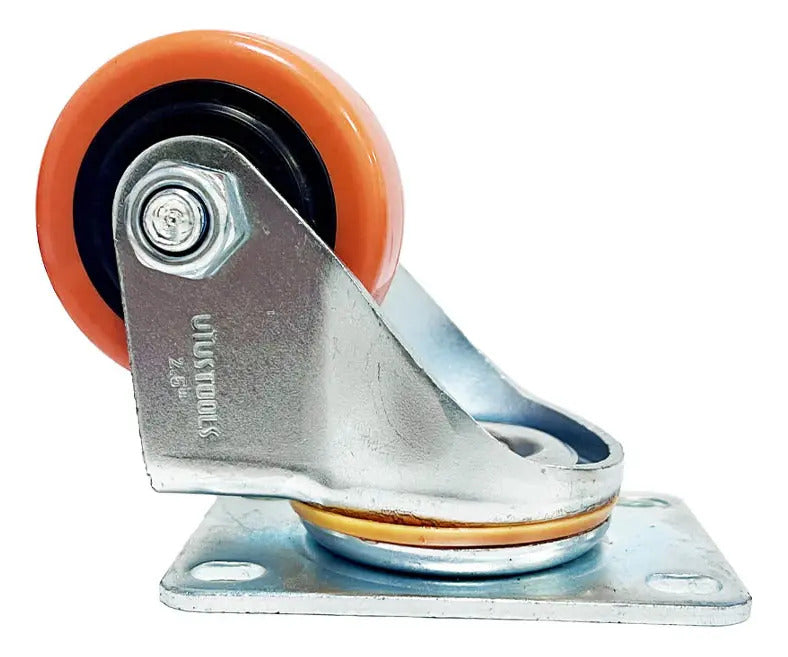 Rueda Industrial PVC Naranjo 80kg 2.5''