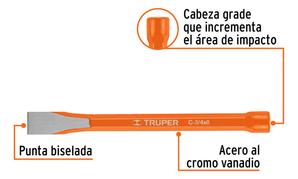 Cincel Corte Frío 3/4'' X 8'' Truper