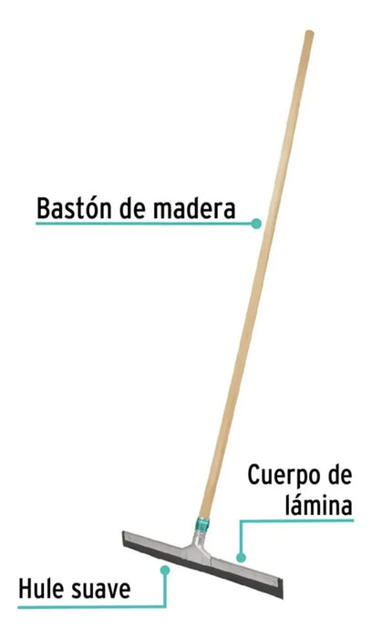 Jalador Seca Piso Base Aluminio Mango Madera 120 Cm Klintek