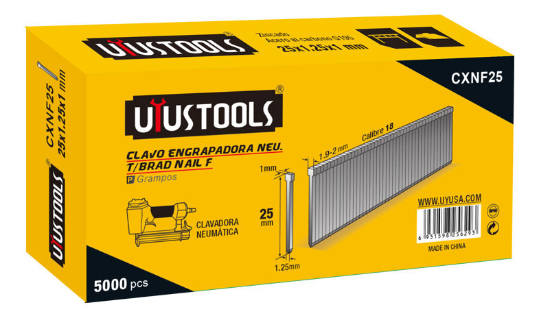 Clavo Engrapadora Neu T/brad Nail F-25mm 5000un/set