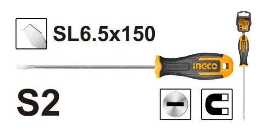 Destornillador Punta Plana 6.5x150mm Ingco
