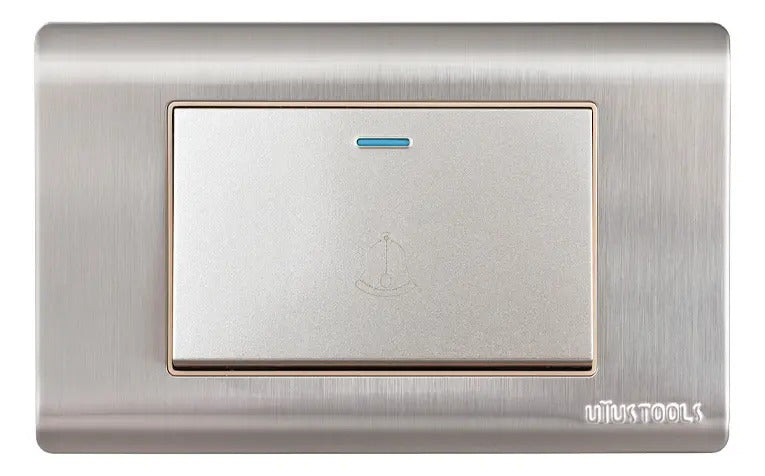 Pulsador Para Timbre 16A Acero-Inox Curva