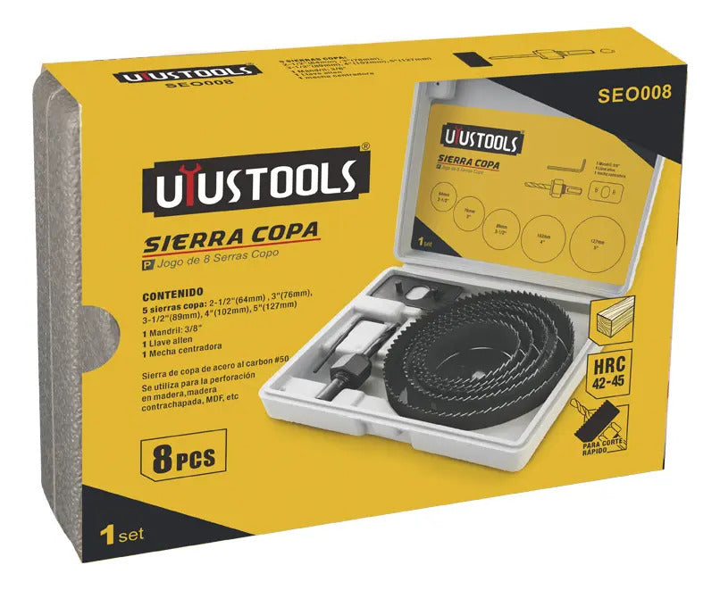 Juego 8 Pcs Sierra Copa y Accesorios Uyustools