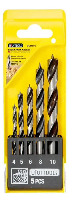 Set 5 Brocas Madera (4-5-6-8-10mm)