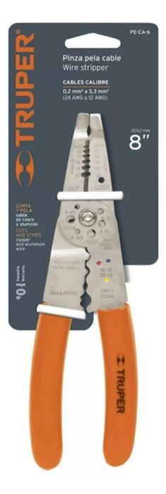 Alicate Pelacable Aprieta Terminales 8 Pulgadas Truper