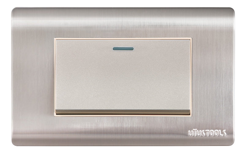 Interruptor Simple 16A Emp Acero-inox Curva