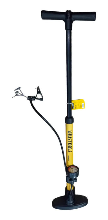 Bomba P/inflar Bicicleta Alta Presión 160psi Con Manómetro Color Amarillo
