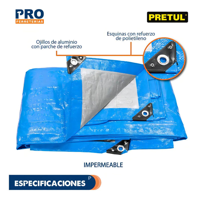 Lona 5 X 6 M, Azul, Pretul