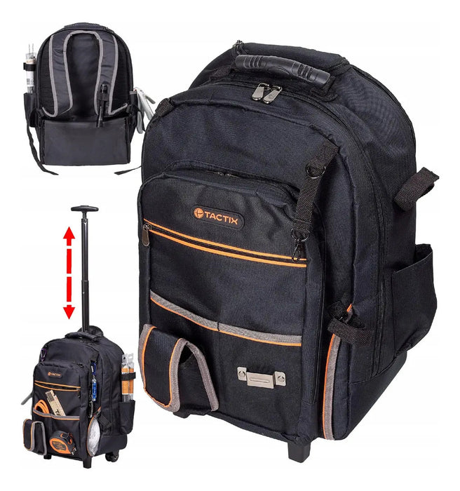 Mochila Porta Herramientas Tactix con Ruedas 18 Bolsillos