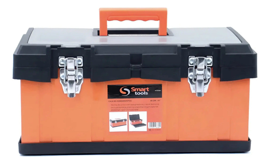 Caja de Herramientas 19" Acero/Plástico con Cierre Metálico Smart Tools