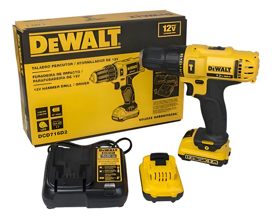 Taladro Percutor / Atornillador Dewalt 12V DCD716D2
