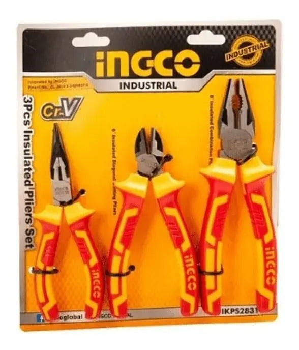 Set de Alicates Aislados Vde 1000v 3pcs Ingco