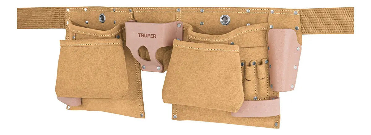 Cinturón Portaherramientas Carnaza 13 Compartimientos Truper Café