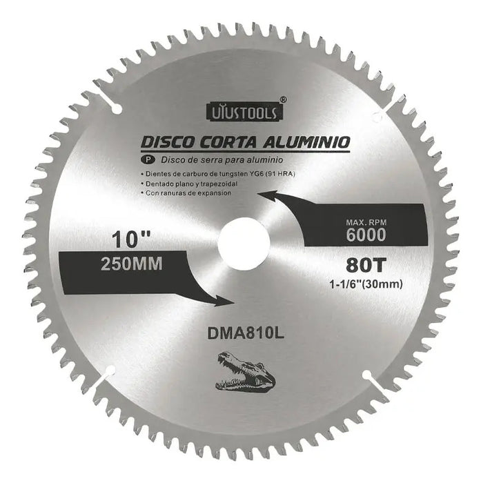 Disco Corta Aluminio 10" x 80T
