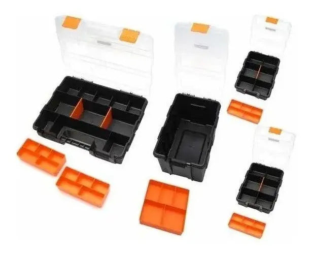 Organizador Plástico Juego 4 Piezas Tactix Color Negro